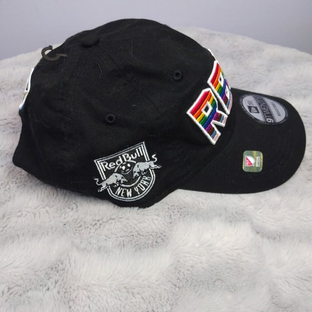 Pride Men's New Era 9TWENTY Adjustable Baseball Cap Hat NY Red Bulls Soccer MLS - Picture 2 of 8